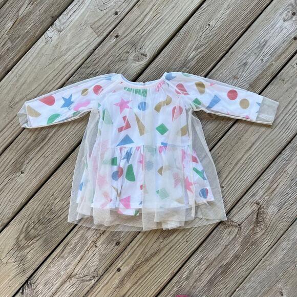 Stella McCartney Girl's Glitter Confetti Dress Tulle Overlay Size 9 mths - Picture 1 of 10